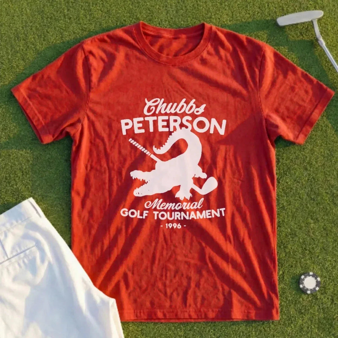 Chubbs Peterson Golf Tournament funny golf t-shirt from Shanked Right, the greatest golf movie characters ranked