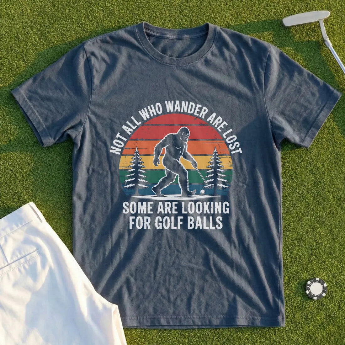 Wandering Sasquatch golf graphic tee from Shanked Right