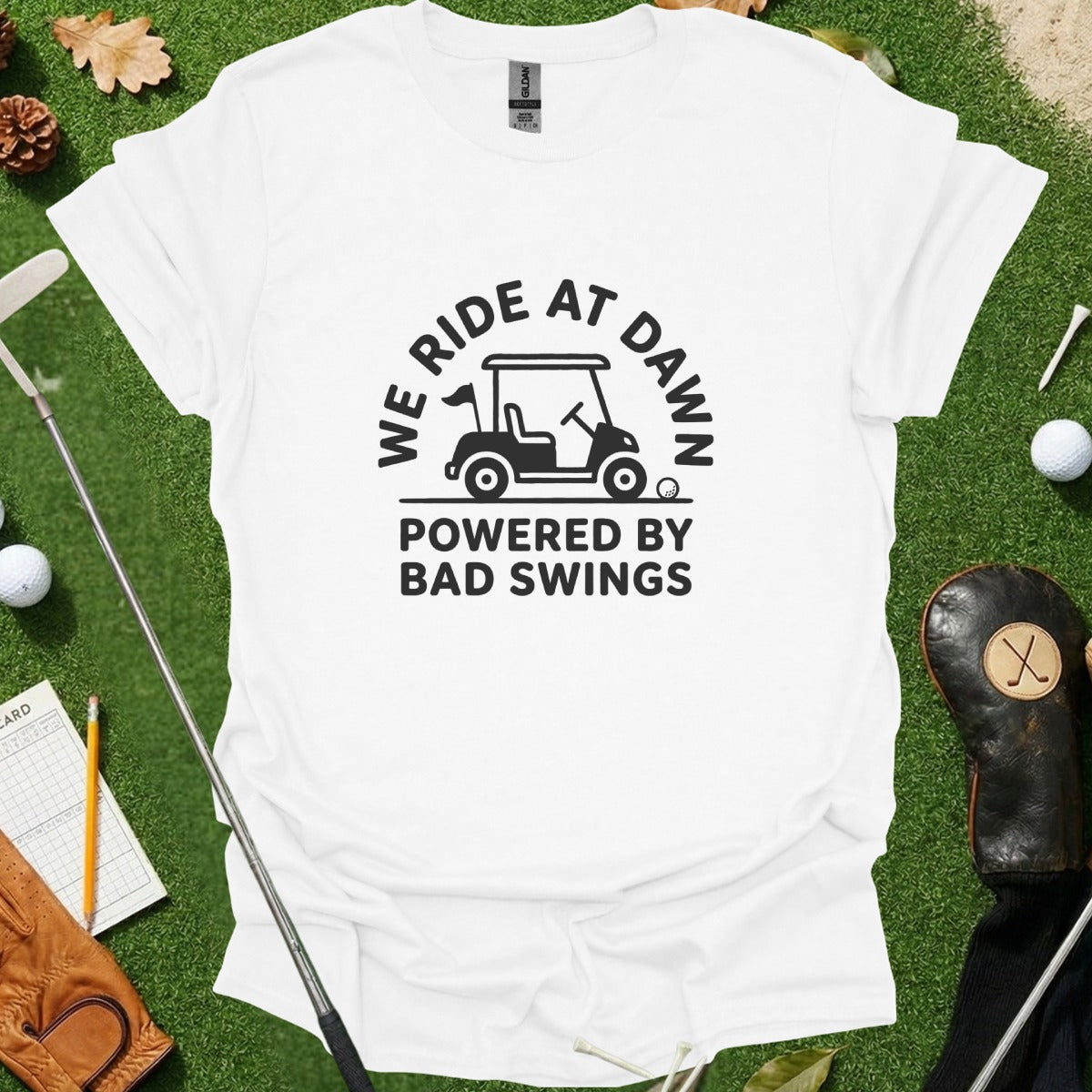 We Ride At Dawn Powered By Bad Swings T-shirt
