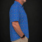 Golf Swing Bears Performance Print Polo worn, side view