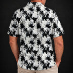 Ink Splatter Performance Print Polo worn, back view