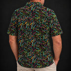 Electric Splatter Performance Print Polo worn, back view