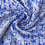 Blue Splatter Performance Print Polo, fabric and print close-up