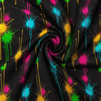 Neon Drip Performance Print Polo, fabric and print close-up