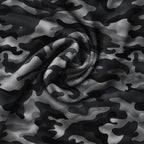 Grey Camo Performance Print Polo, fabric and print close-up