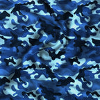 Blue Camo Performance Print Polo, fabric and print close-up