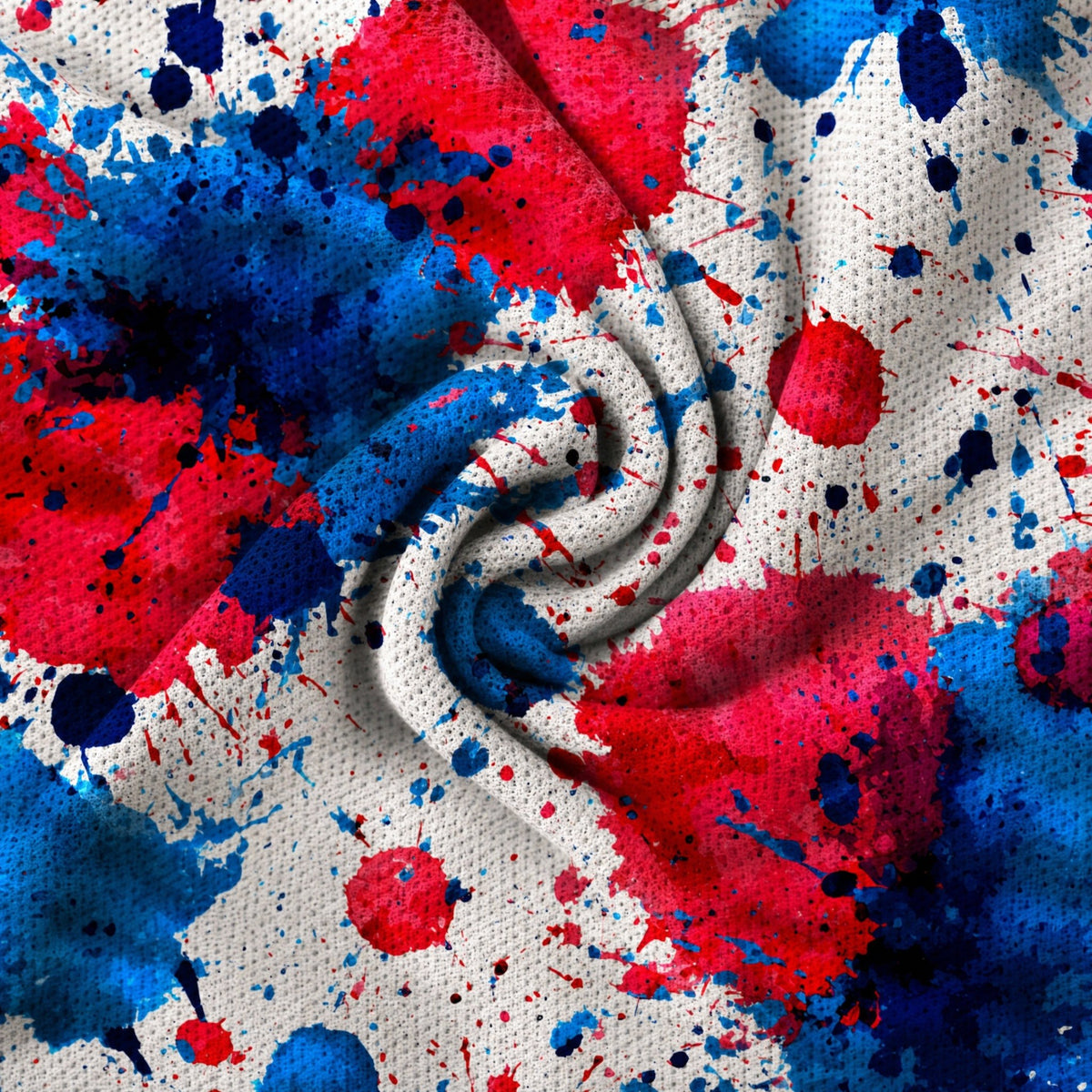 Patriot Splatter Performance Print Polo, fabric and print close-up