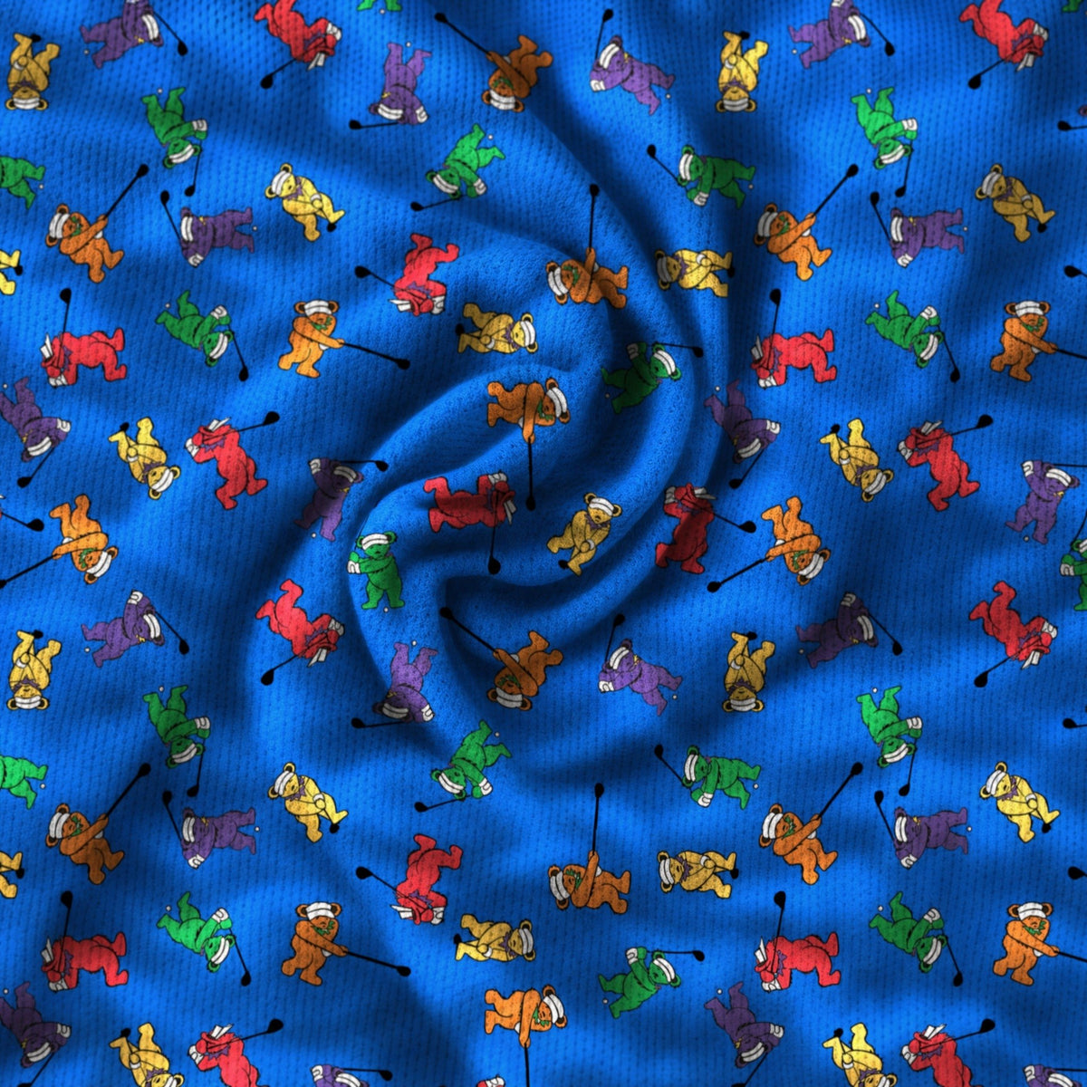 Golf Swing Bears Performance Print Polo, fabric and print close-up