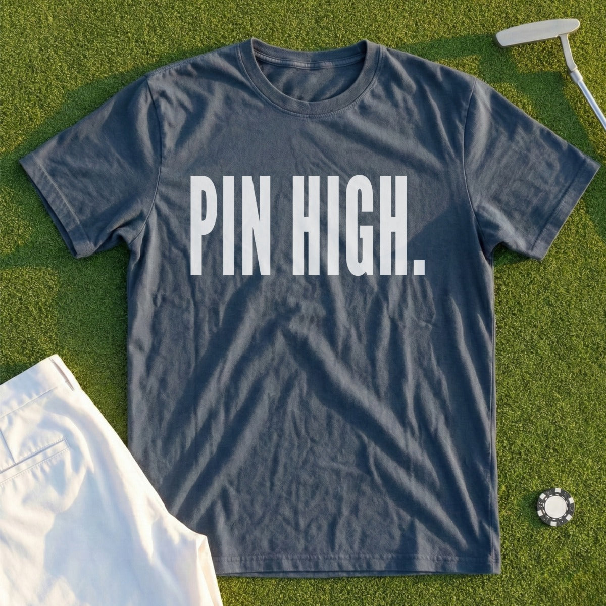 PIN HIGH. Graphic Tee Golf Inspired Shirt