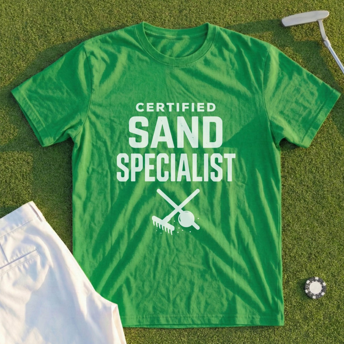 Certified Sand Specialist Green T-Shirt Golf Fan Apparel