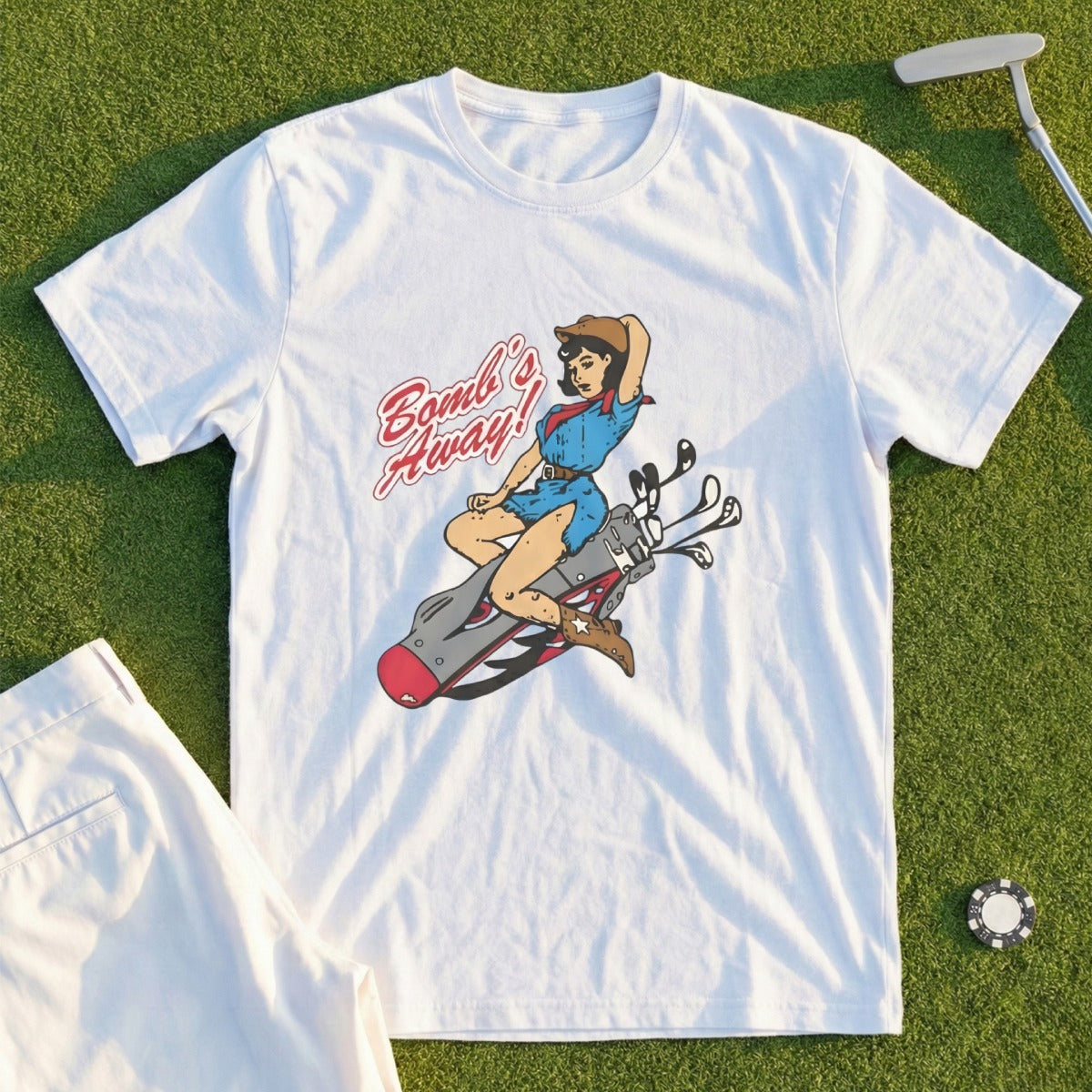 Bombs Away Golf Pin-Up Style Graphic Tee product