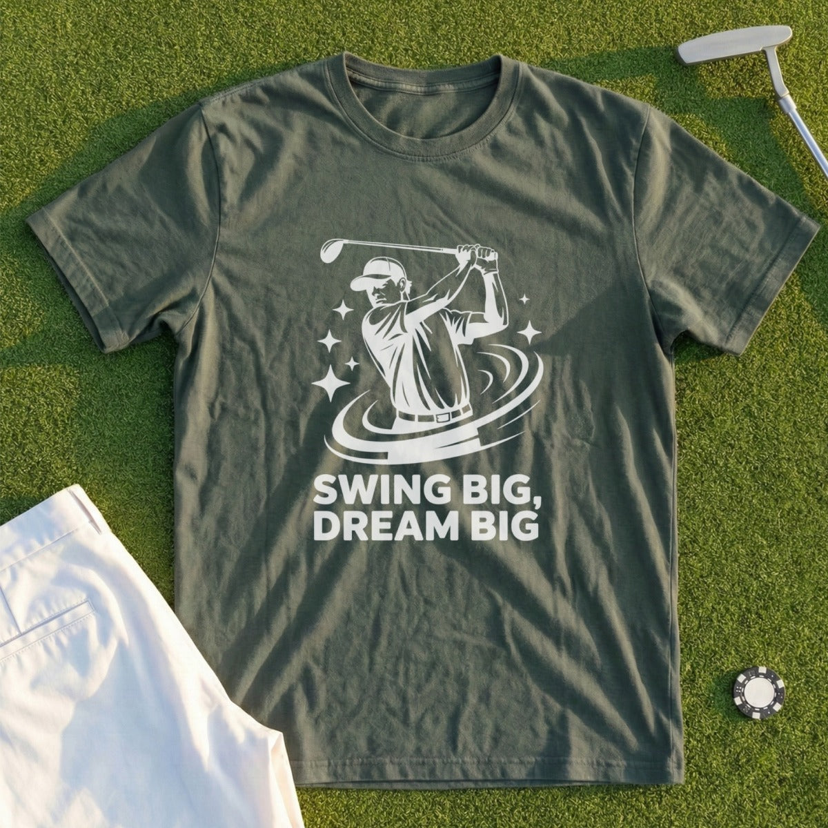 Swing Big Dream Big Golf Enthusiast T-Shirt