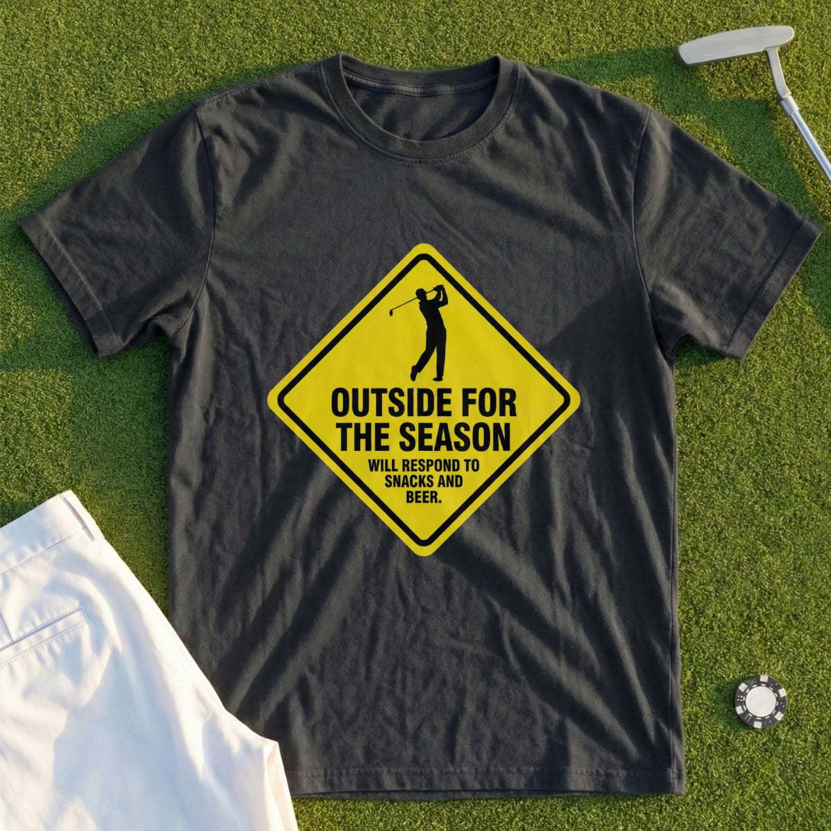 Outside For The Season Snacks And Beer Golf T-Shirt
