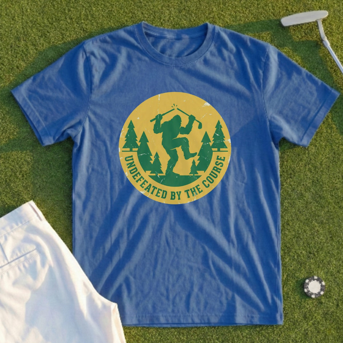 Undefeated By The Course Graphic T-Shirt for Golf Lovers