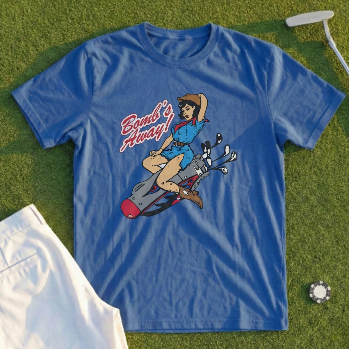 Bombs Away Graphic T-Shirt with Retro Design for Golfers