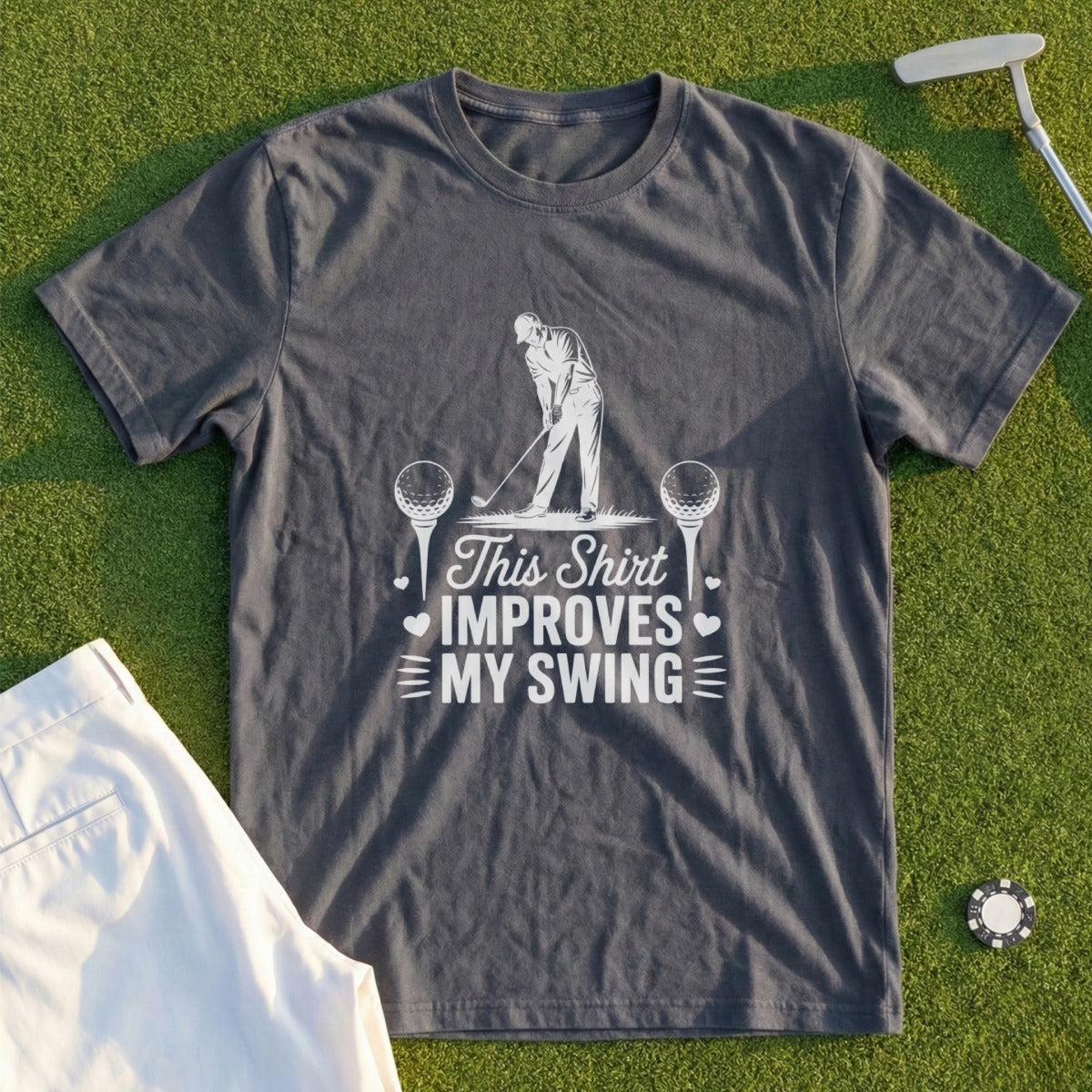 This Shirt Improves My Swing Golf T-Shirt Product