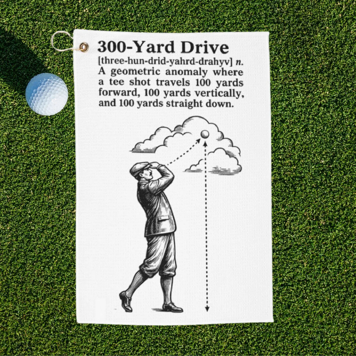300 Yard Drive Golf Towel