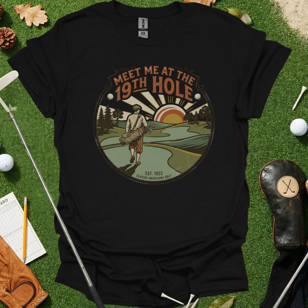 Meet Me At The 19th Hole Classic Americana Golf Shirt