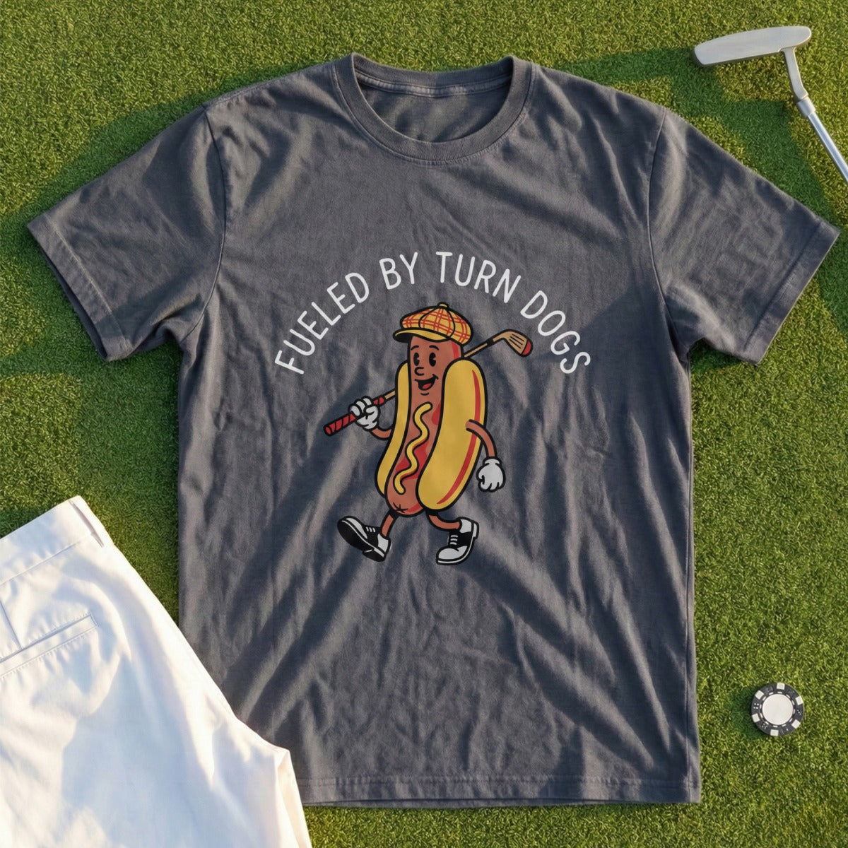 Fueled By Turn Dogs Graphic Tee Fun Golf Shirt