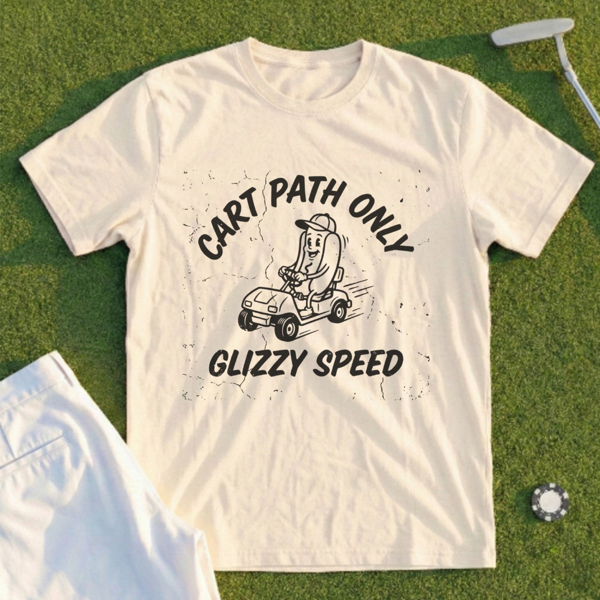 Cart Path Only Glizzy Speed Funny Tee Shirt