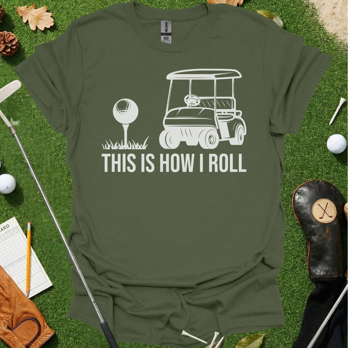 This Is How I Roll Golf Cart Graphic Tee Shirt