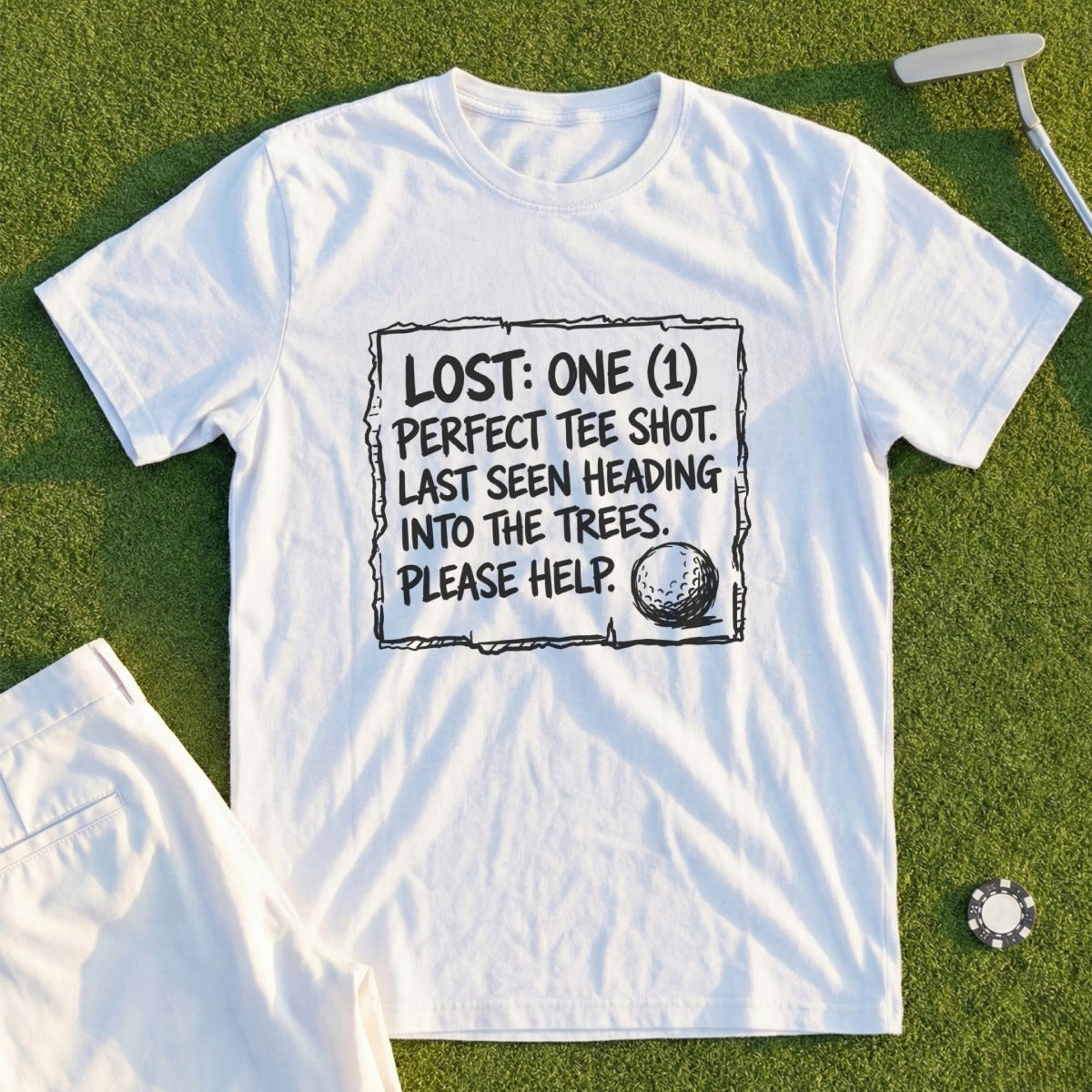 Funny Lost Perfect Tee Shot Golf T-Shirt for Golfers