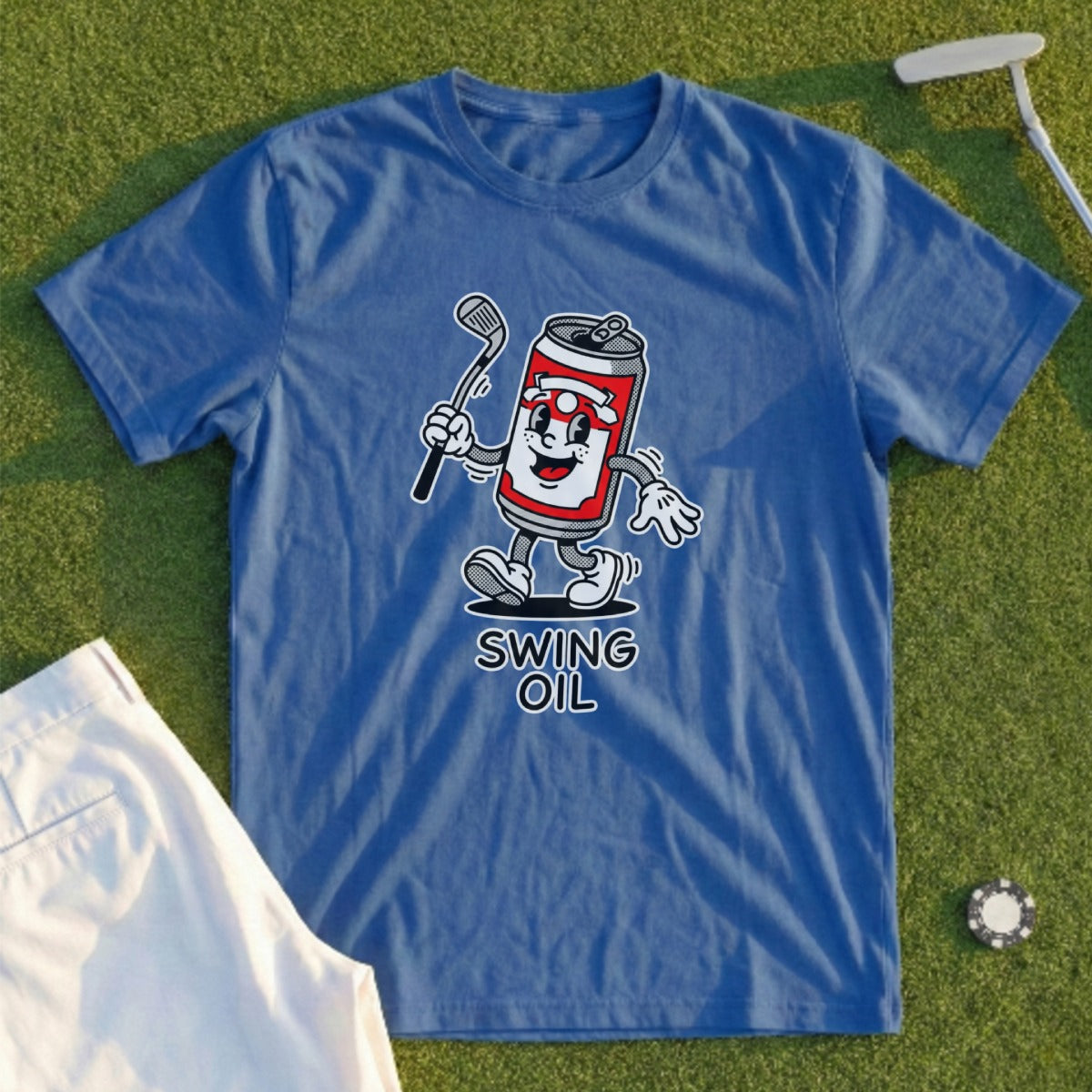 Swing Oil Golf Can Fun Graphic T-shirt for Golfers