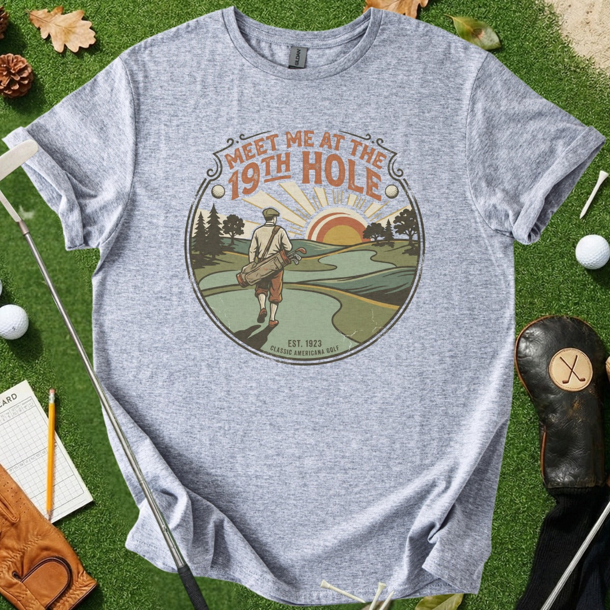 Meet Me At The 19th Hole Golf Graphic Tee Shirt