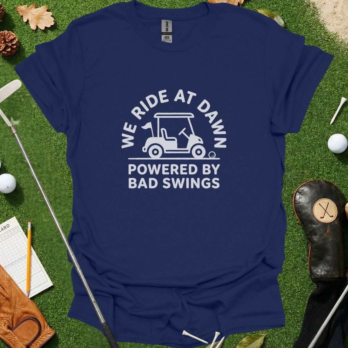 We Ride At Dawn Powered By Bad Swings T-shirt