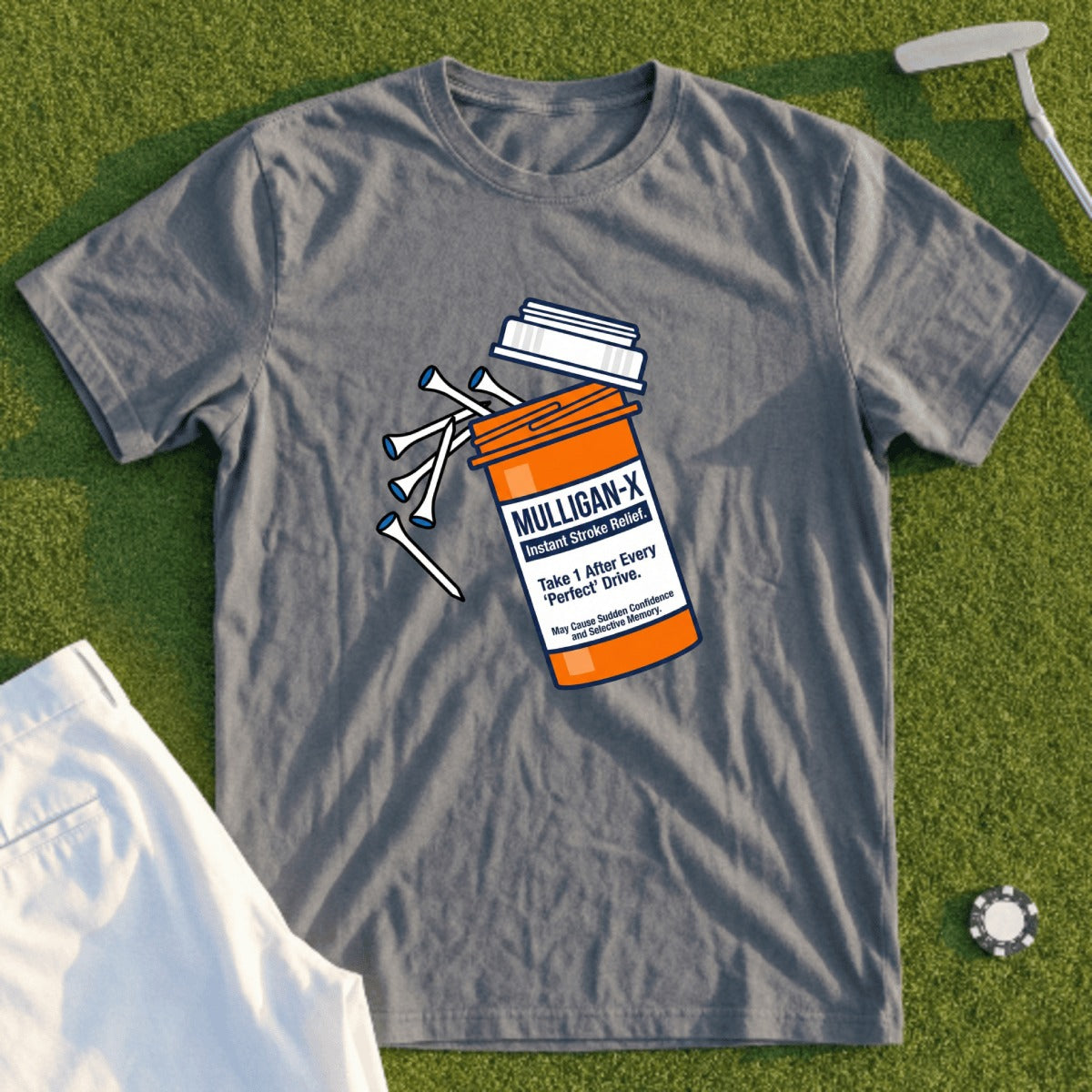 Mulligan-X Instant Stroke Relief Golf Tee Shirt