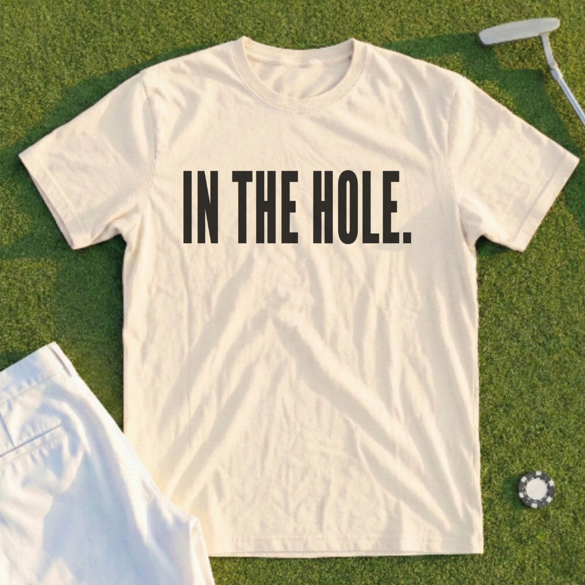 In The Hole Golf Enthusiast Graphic Tee Shirt