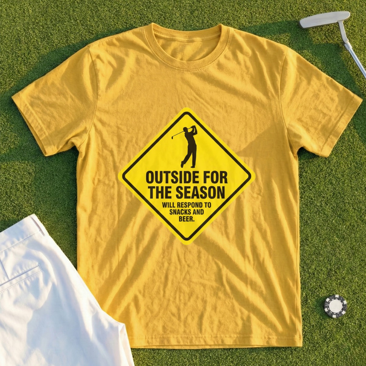 Outside For The Season Snacks and Beer Golf Shirt