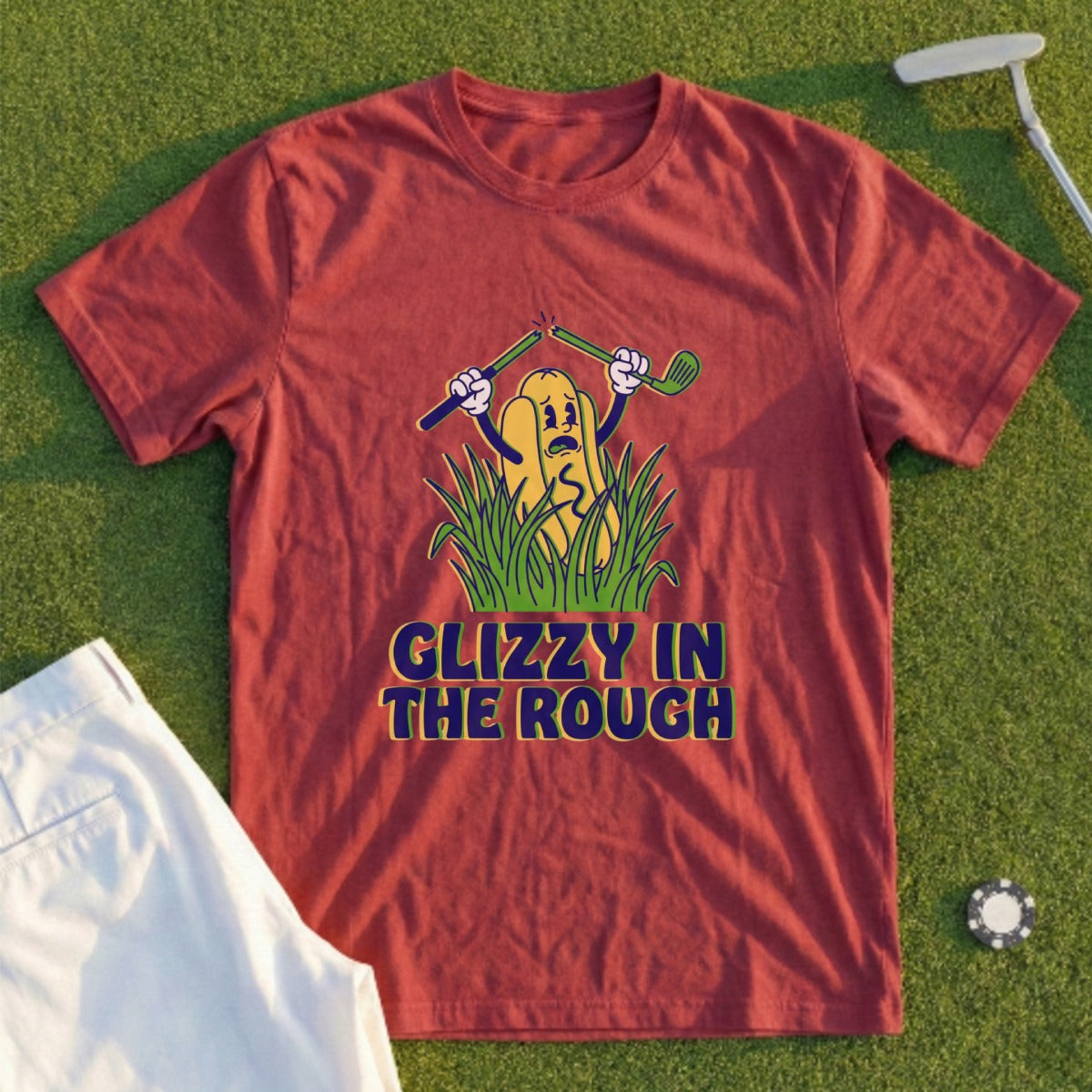 Glizzy in the Rough Funny Golf T-Shirt