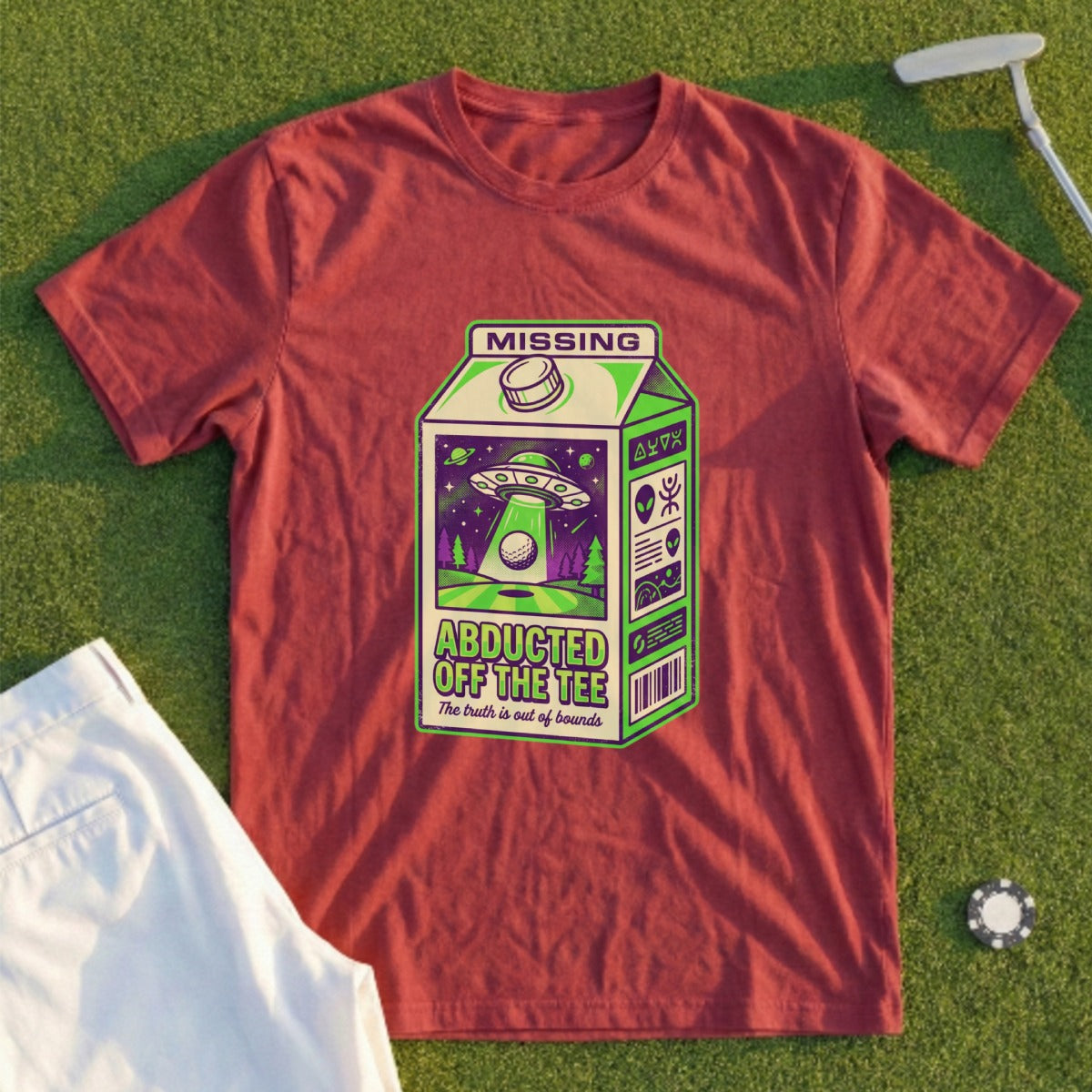 Abducted Off The Tee Missing Golf Milk Carton Shirt