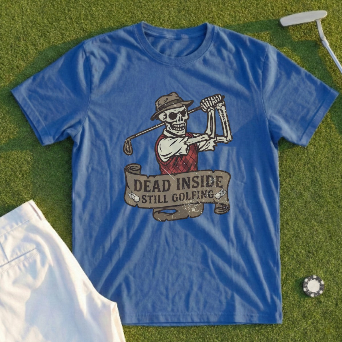 Dead Inside Still Golfing Graphic T-Shirt