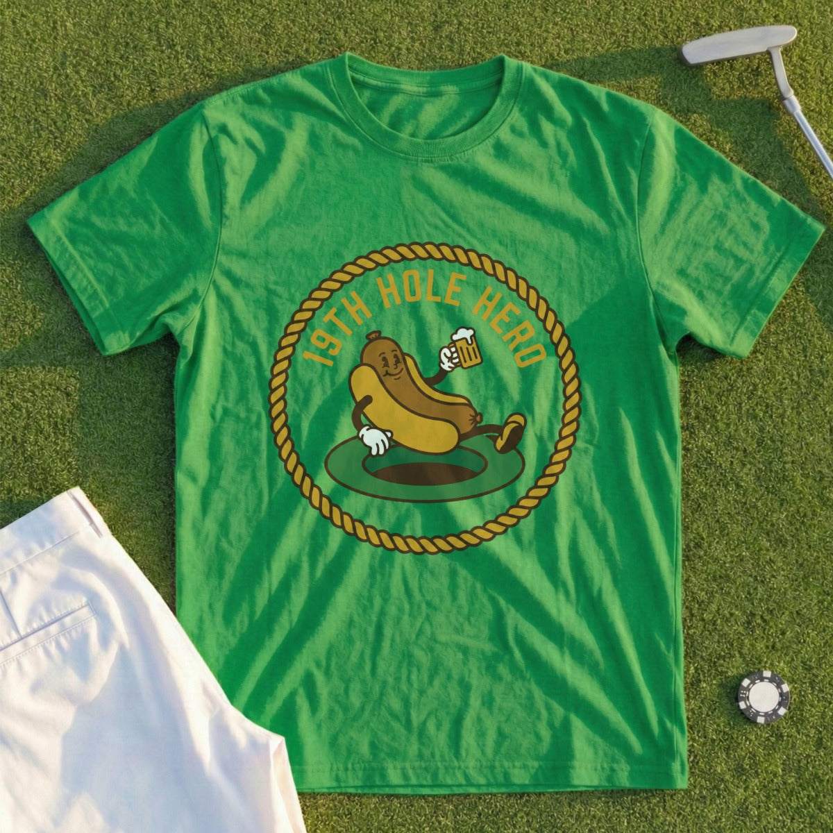 19th Hole Hero Golfing Design T-Shirt