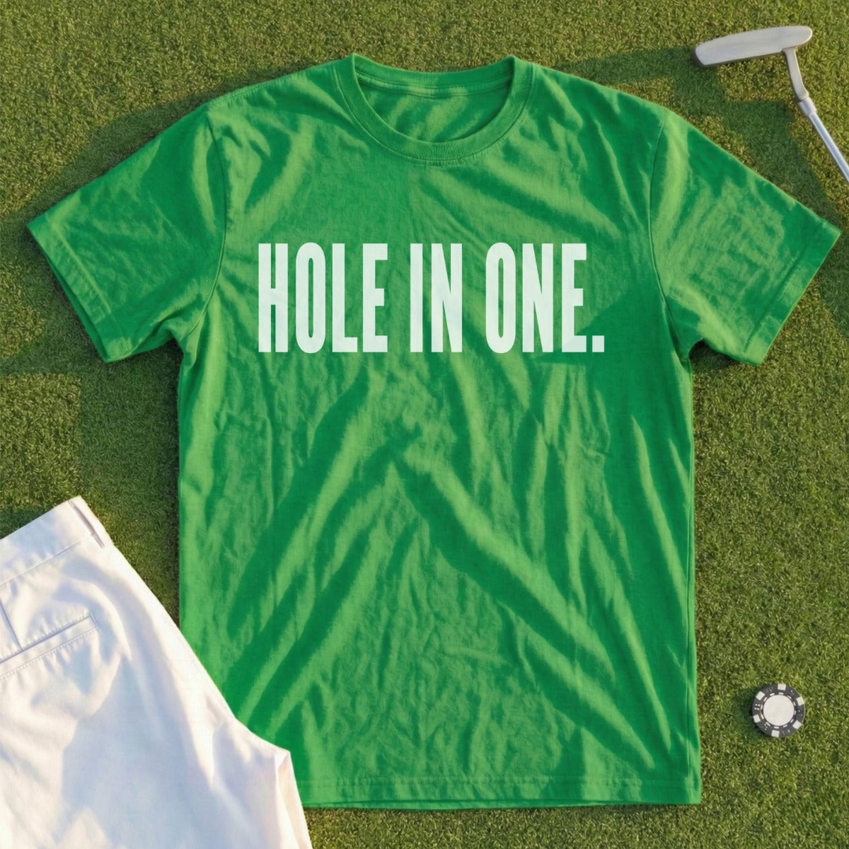 Golf Lovers Green HOLE IN ONE Graphic Tee Shirt