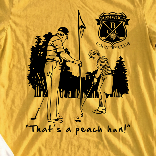 A Peach Hun Tee, print close-up on Daisy