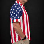 American Flag Performance Print Polo