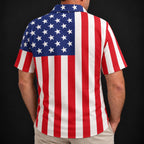 American Flag Performance Print Polo