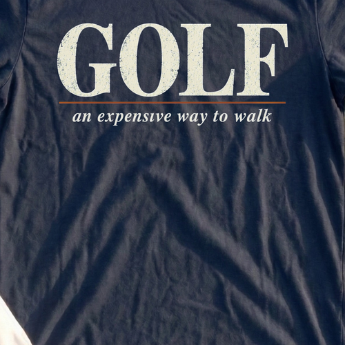 An Expensive Way To Walk Tee, print close-up on Navy