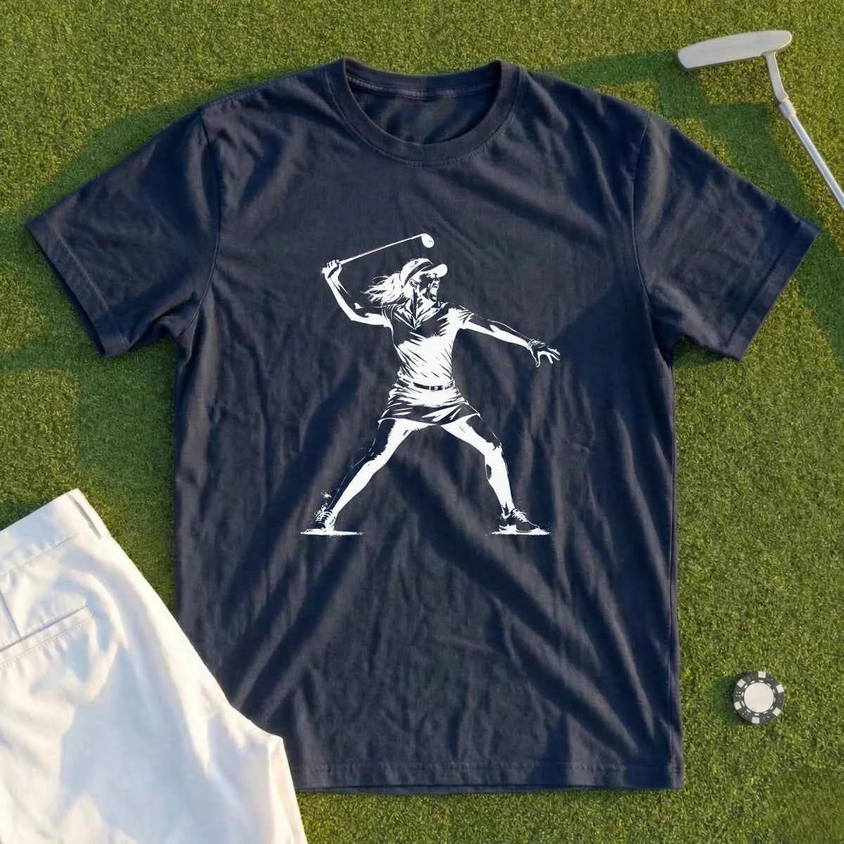 Angry Female Golfer Tee