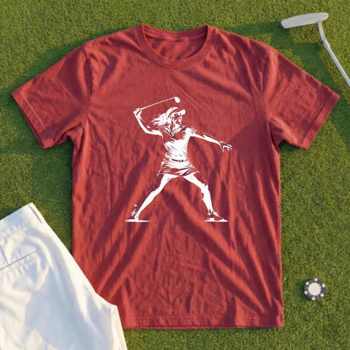 Angry Female Golfer Tee