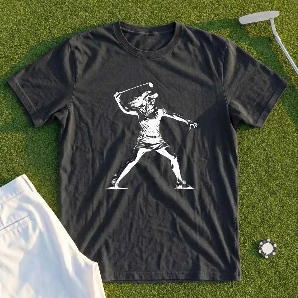 Angry Female Golfer Tee