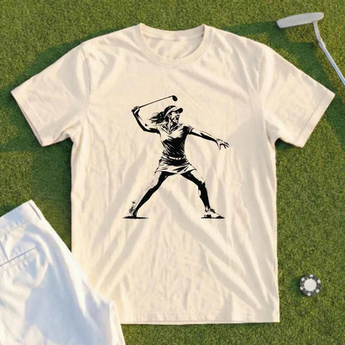 Angry Female Golfer Tee