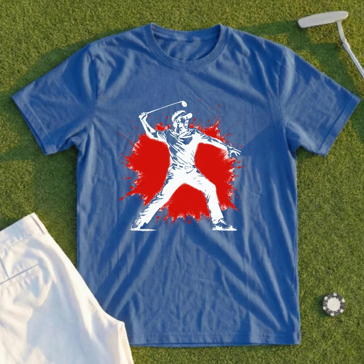 Angry Golfer Color Splash Tee