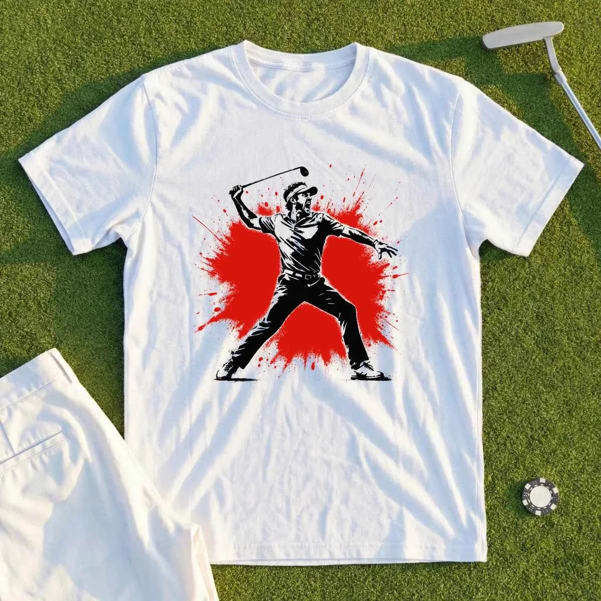 Angry Golfer Color Splash Tee