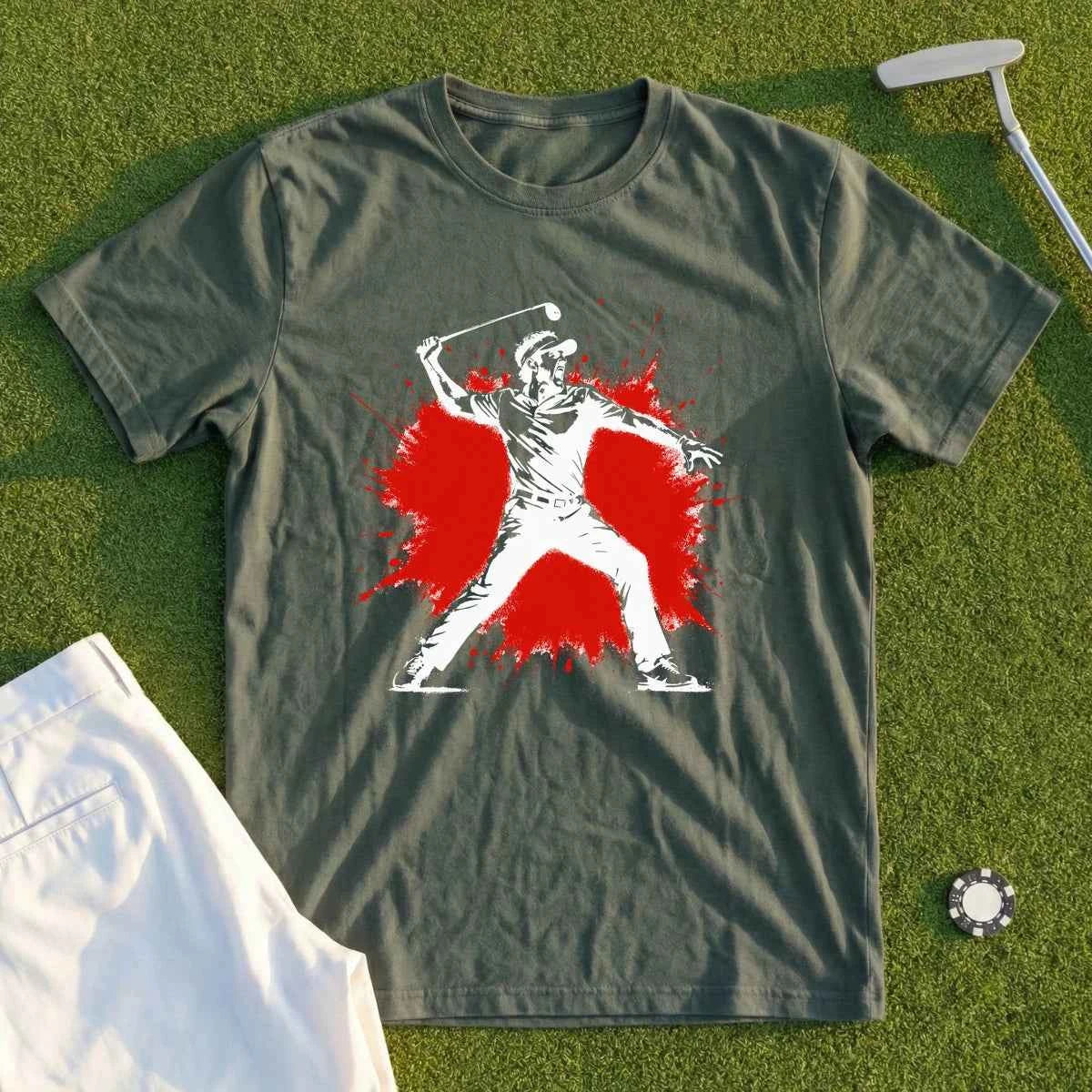 Angry Golfer Color Splash Tee