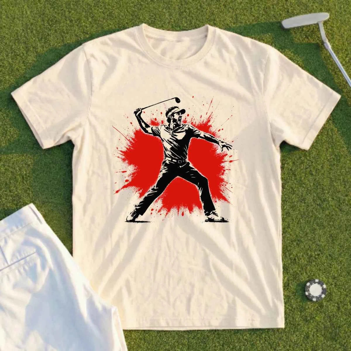 Angry Golfer Color Splash Tee