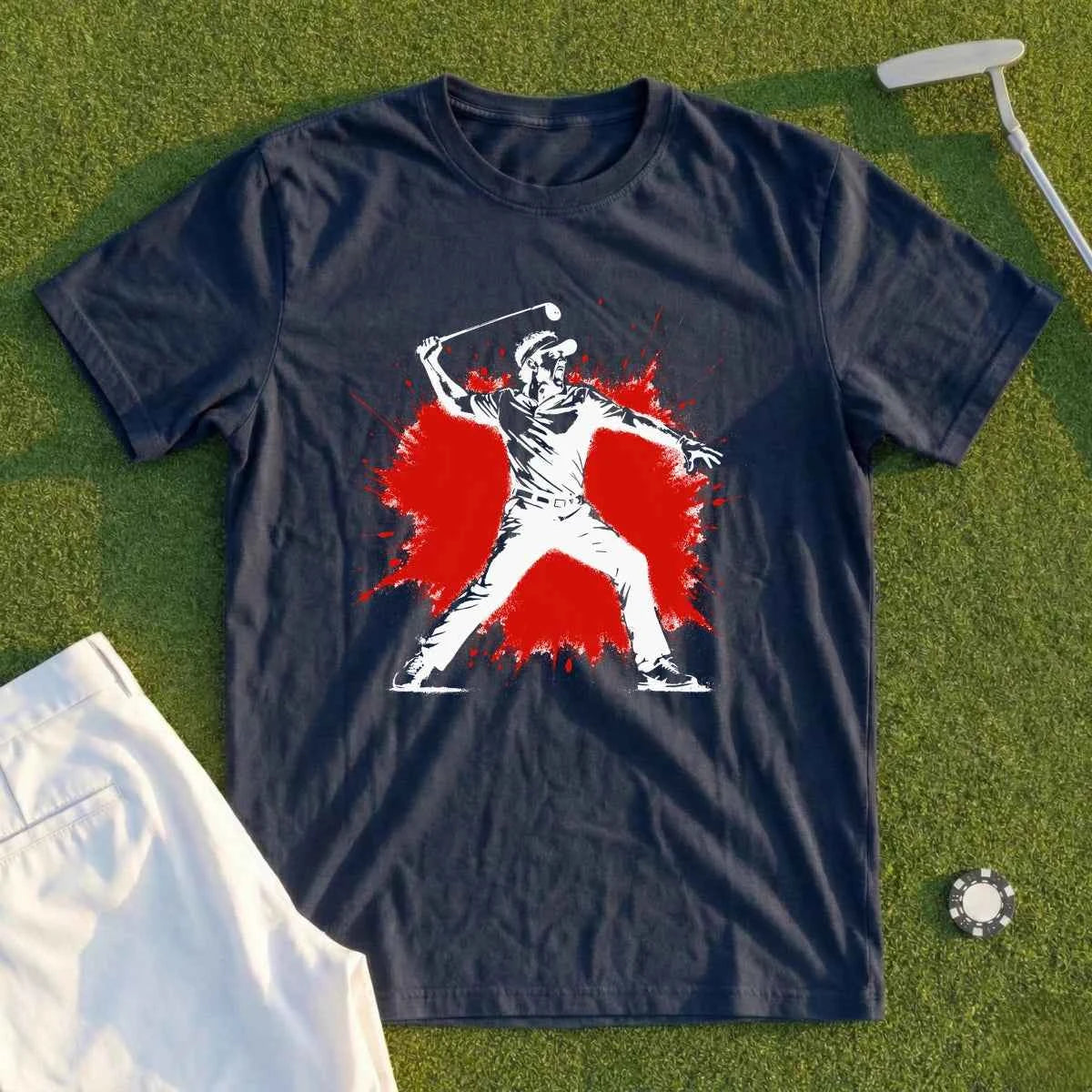 Angry Golfer Color Splash Tee